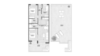 Penthouse floor plan, 3 bedrooms in VILLAMAR TOURISTIC APARTMENTS VII No. 4